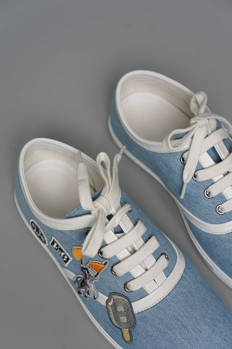 Hermes Innocent Denim Sneaker in Bleu Clair / Blanc Size 39 (Brand New)
