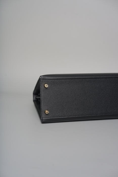 Hermes Kelly II Sellier 28 in Noir Epsom Phw