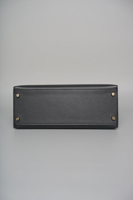 Hermes Kelly II Sellier 28 in Noir Epsom Phw