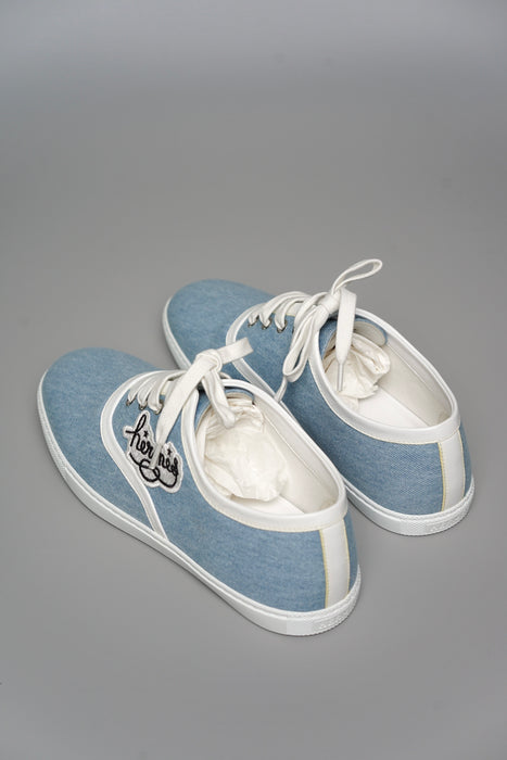 Hermes Innocent Denim Sneaker in Bleu Clair / Blanc Size 39 (Brand New)