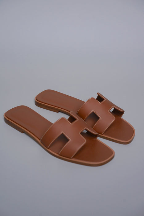 Hermes Oran Sandals in Gold Size 36 (Brand New)