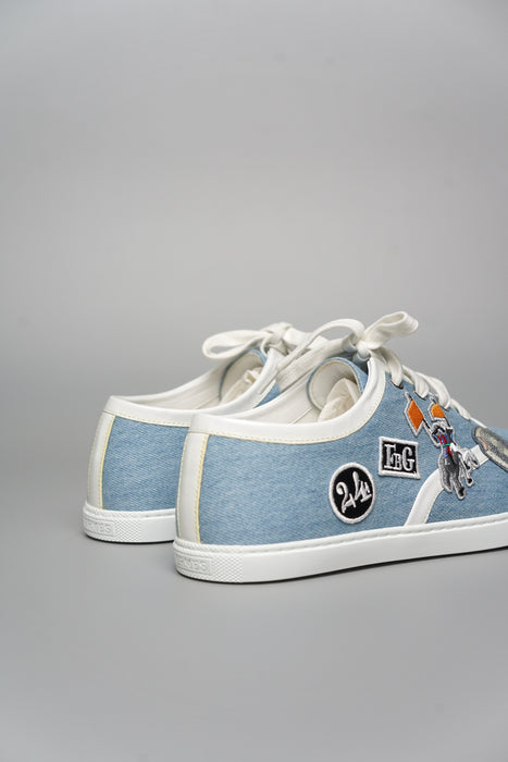 Hermes Innocent Denim Sneaker in Bleu Clair / Blanc Size 39 (Brand New)