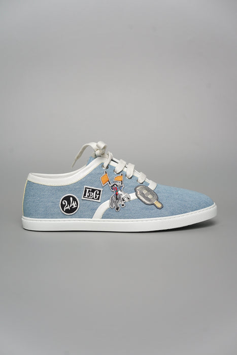 Hermes Innocent Denim Sneaker in Bleu Clair / Blanc Size 39 (Brand New)