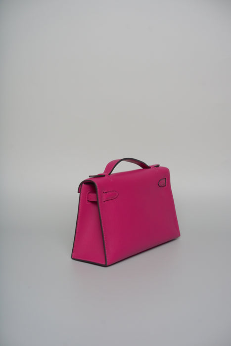 Hermes Kelly Pochette in Rose Swift Phw