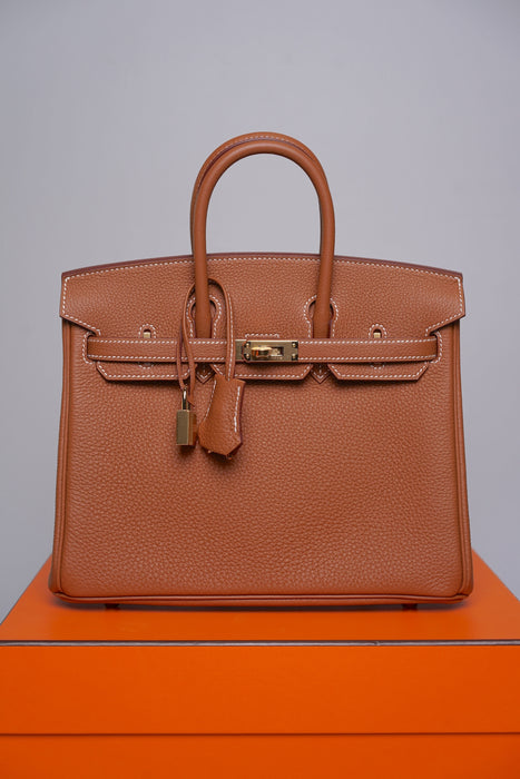 Hermes Birkin 25 in Gold Togo Ghw (Brand New)