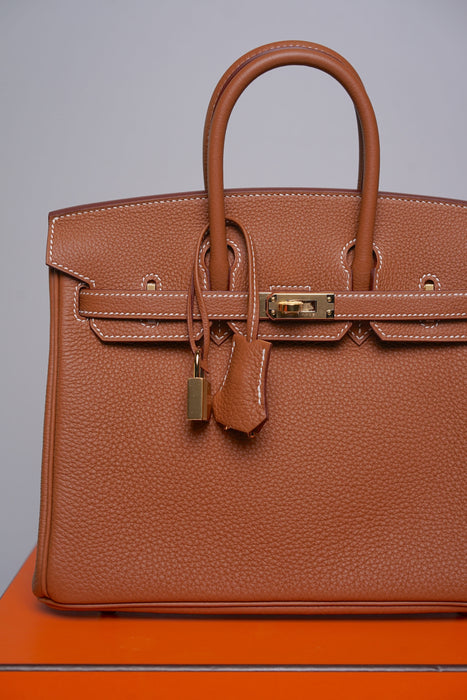 Hermes Birkin 25 in Gold Togo Ghw (Brand New)