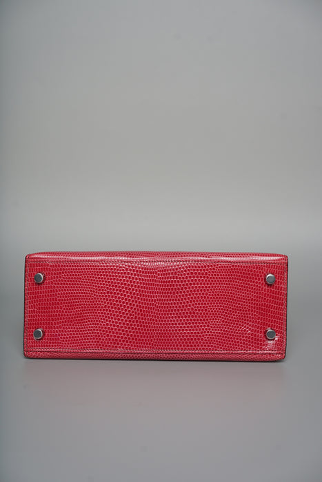 Hermes Kelly 25 in Fuschia Lizard Phw