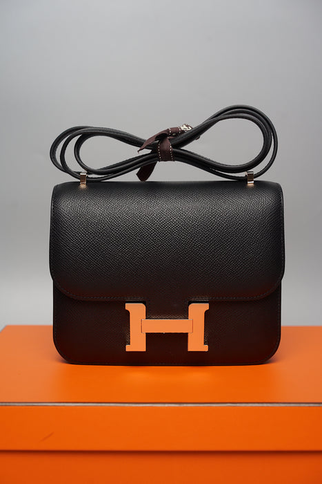 Hermes Constance 18 Black Epsom Rghw (Brand New)