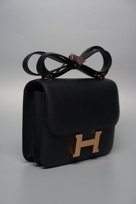 Hermes Constance 18 Black Epsom Rghw (Brand New)