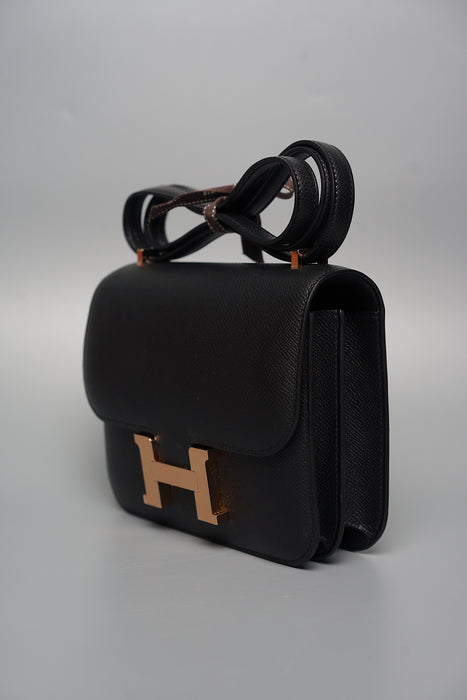 Hermes Constance 18 Black Epsom Rghw (Brand New)