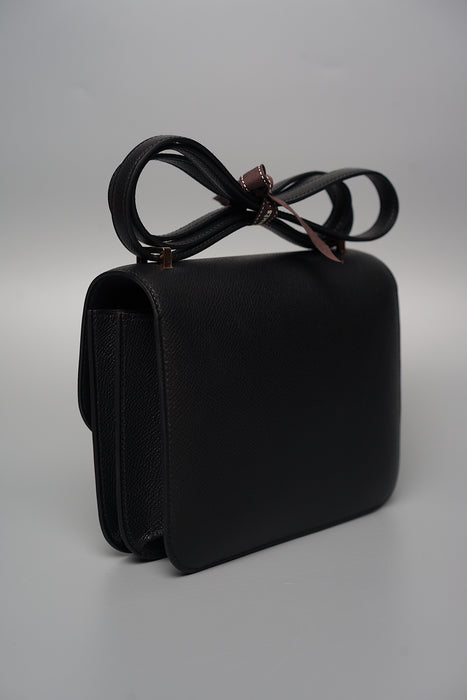 Hermes Constance 18 Black Epsom Rghw (Brand New)