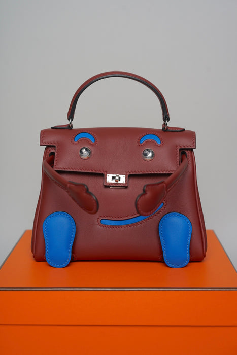 Hermes Kelly Dole in Rouge H / Zanzibar Phw (Brand New)