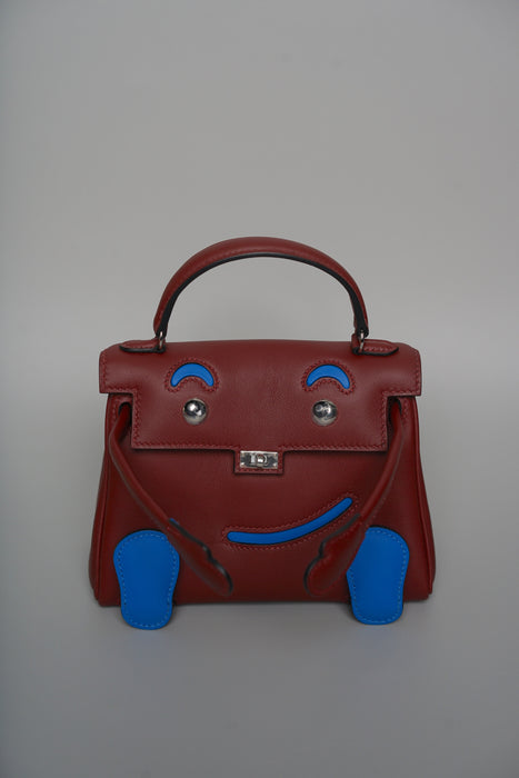 Hermes Kelly Dole in Rouge H / Zanzibar Phw (Brand New)