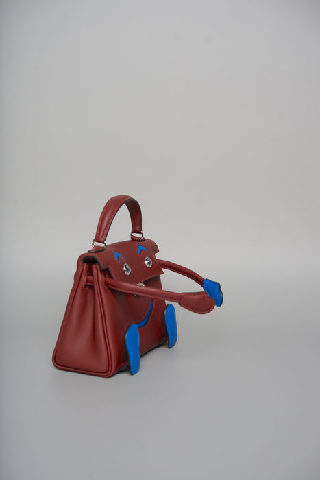 Hermes Kelly Dole in Rouge H / Zanzibar Phw (Brand New)