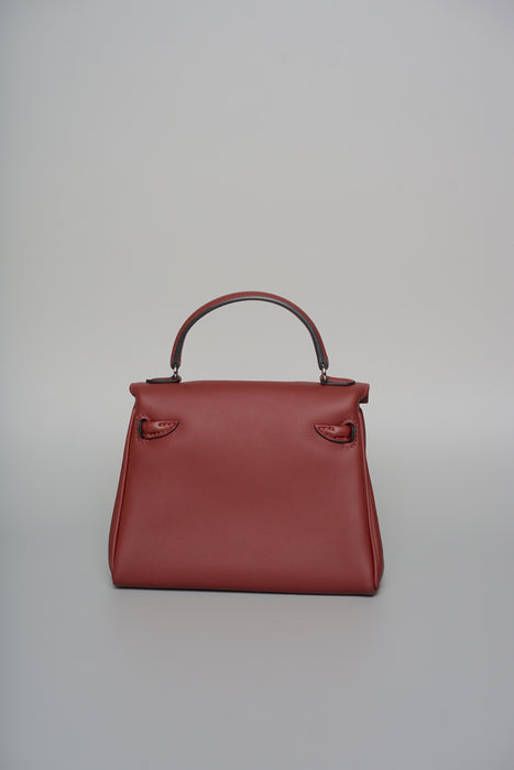 Hermes Kelly Dole in Rouge H / Zanzibar Phw (Brand New)