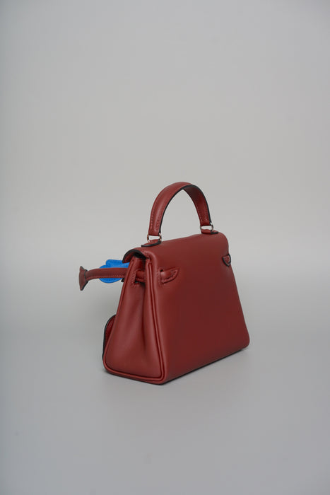 Hermes Kelly Dole in Rouge H / Zanzibar Phw (Brand New)