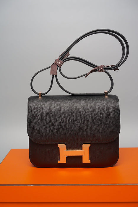 Hermes Constance 18 in Black Epsom Rghw (Brand New)