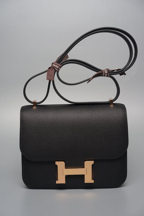 Hermes Constance 18 in Black Epsom Rghw (Brand New)