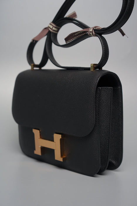 Hermes Constance 18 in Black Epsom Rghw (Brand New)