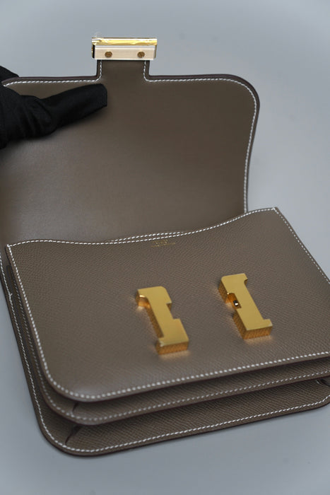 Hermes Constance 18 in Etoupe Epsom Ghw (Brand New)
