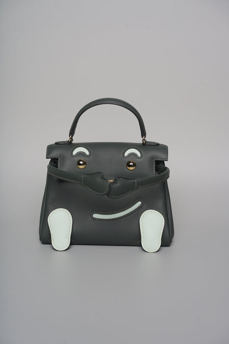 Hermes Kelly Dole in Vert Fonce / Peppermint Phw