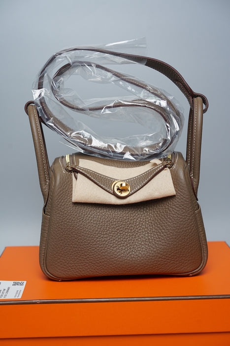 Hermes Mini Lindy in Etoupe Ghw (Brand New)