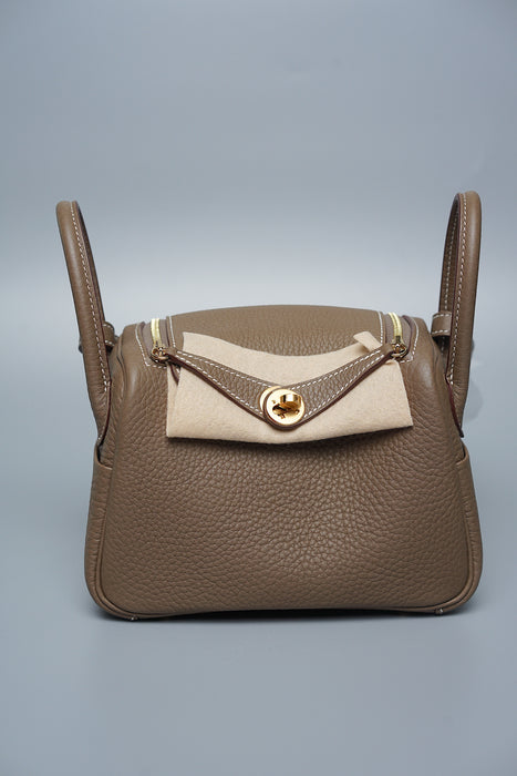 Hermes Mini Lindy in Etoupe Ghw (Brand New)