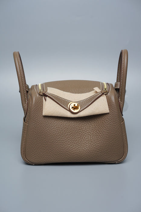 Hermes Mini Lindy in Etoupe Ghw (Brand New)