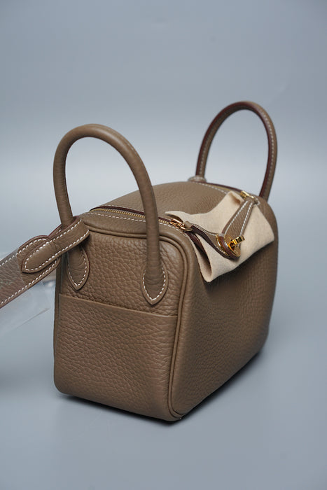 Hermes Mini Lindy in Etoupe Ghw (Brand New)