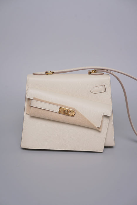Hermes Kelly Sellier Desordre in Craie Epsom Ghw