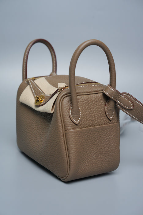 Hermes Mini Lindy in Etoupe Ghw (Brand New)