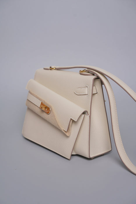 Hermes Kelly Sellier Desordre in Craie Epsom Ghw