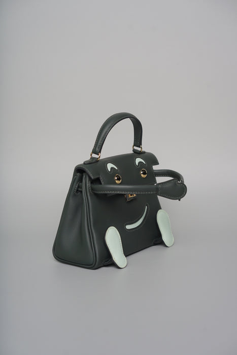 Hermes Kelly Dole in Vert Fonce / Peppermint Phw