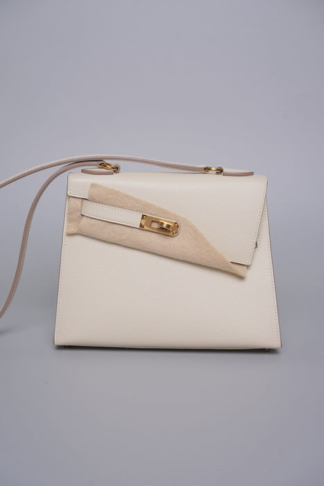 Hermes Kelly Sellier Desordre in Craie Epsom Ghw