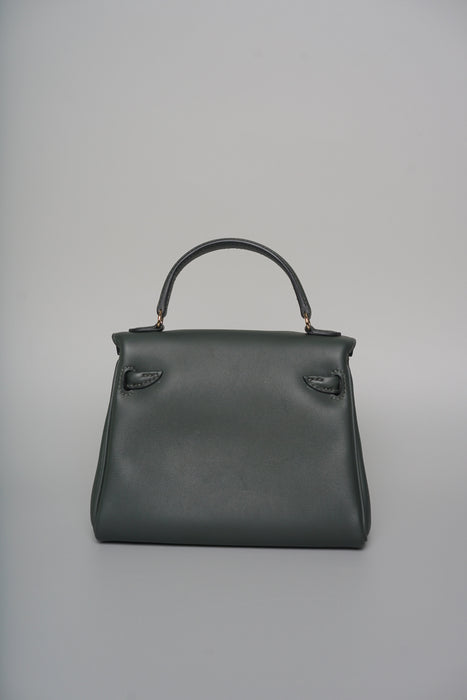 Hermes Kelly Dole in Vert Fonce / Peppermint Phw