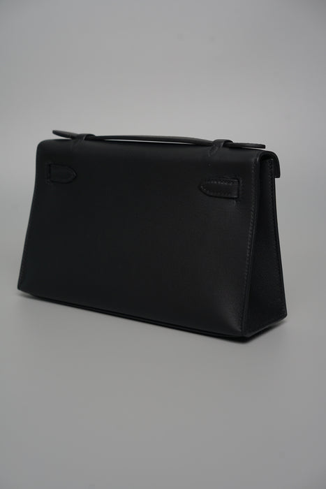 Hermes Kelly Pochette in Noir Ghw (Brand New)