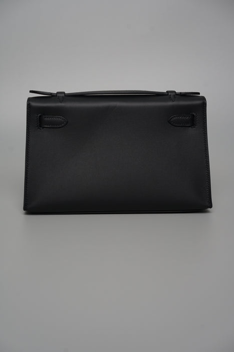 Hermes Kelly Pochette in Noir Ghw (Brand New)