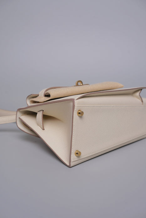 Hermes Kelly Sellier Desordre in Craie Epsom Ghw