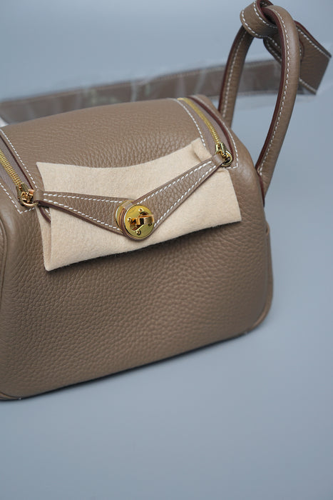 Hermes Mini Lindy in Etoupe Ghw (Brand New)