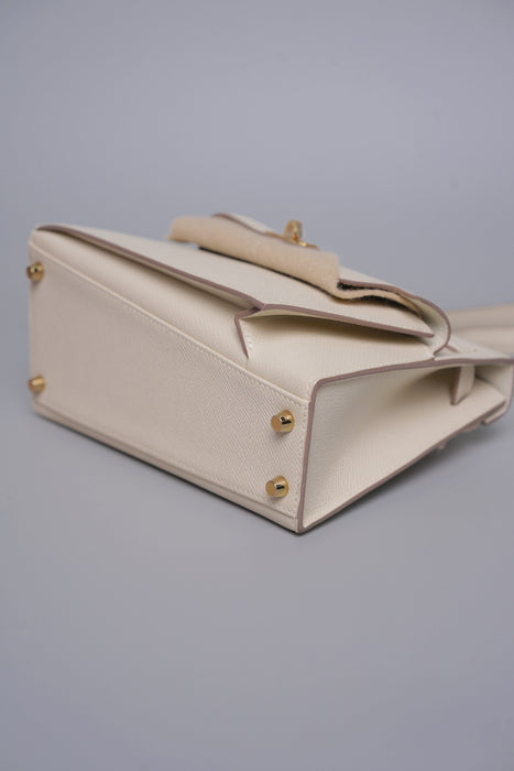 Hermes Kelly Sellier Desordre in Craie Epsom Ghw
