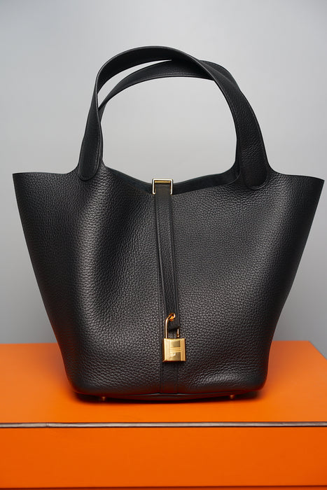 Hermes Picotin 22 in Noir Ghw (Brand New)