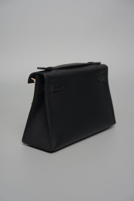 Hermes Kelly Pochette in Noir Ghw (Brand New)