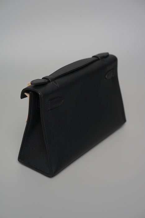 Hermes Kelly Pochette in Noir Ghw (Brand New)