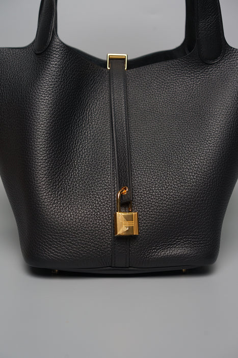 Hermes Picotin 22 in Noir Ghw (Brand New)