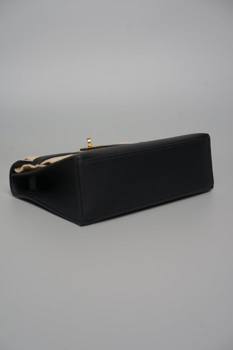 Hermes Kelly Pochette in Noir Ghw (Brand New)
