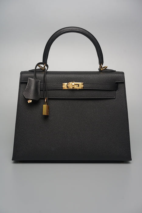 Hermes Kelly 25 Sellier in Black Epsom Ghw (Brand New)