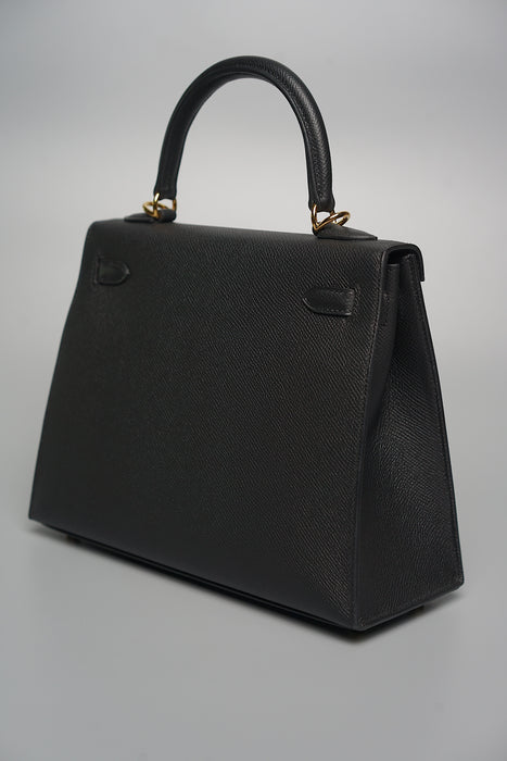 Hermes Kelly 25 Sellier in Black Epsom Ghw (Brand New)