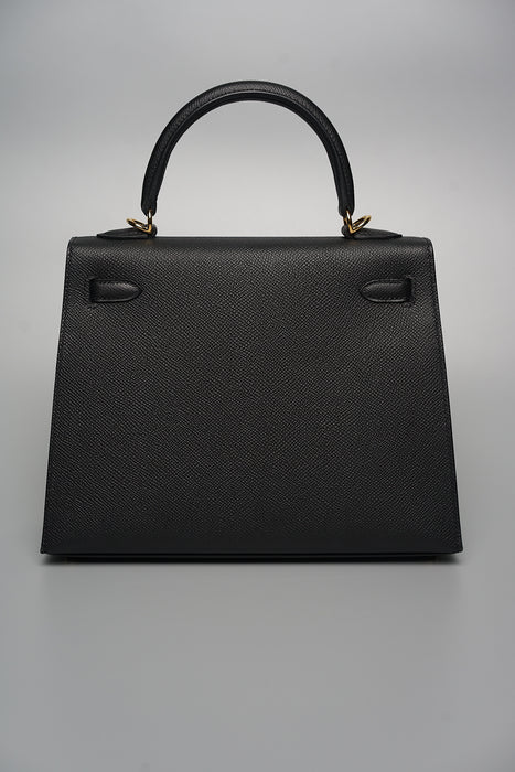 Hermes Kelly 25 Sellier in Black Epsom Ghw (Brand New)