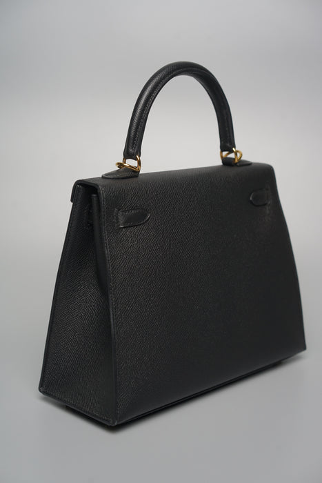 Hermes Kelly 25 Sellier in Black Epsom Ghw (Brand New)