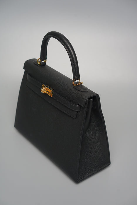 Hermes Kelly 25 Sellier in Black Epsom Ghw (Brand New)